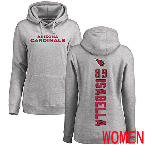 Arizona Cardinals Ash Women Andy Isabella Backer NFL Football 89 Pullover Hoodie Sweatshirts